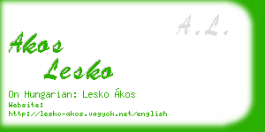 akos lesko business card